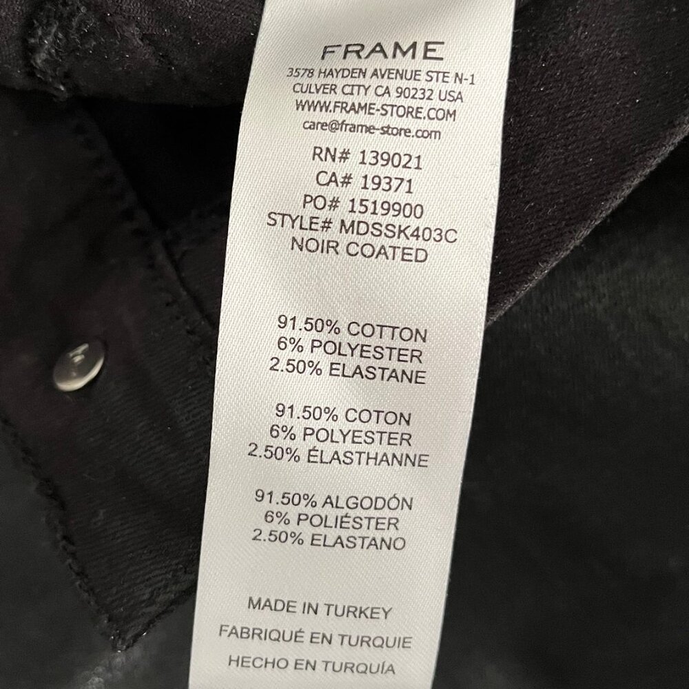 Frame Denim Coated Noir Pencil Skirt with Slit - Picture 5 of 8